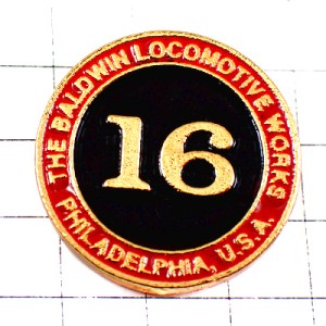 ピンバッジ・ボールドウィンロコモティブワークス数字16鉄道フィラデルフィア/USAアメリカ