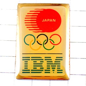 ピンバッジ・日本チーム五輪オリンピックＩＢＭスポンサー JAPAN IBM USA