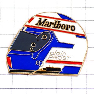 ピンバッジ・ヘルメットF1アランプロスト車レーサー MARLBORO ALAIN-PROST HELMET FRANCE