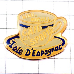 ピンバッジ・スポーツカフェ珈琲コーヒーカップ