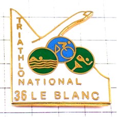 ピンバッジ・白鳥トライアスロン競技走る泳ぐ自転車 TRIATHLON NATIONAL LE-BLANC