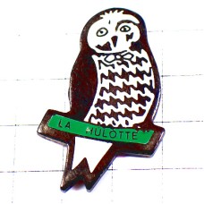 ピンバッジ・フクロウ鳥ミミズク蝶ネクタイの梟