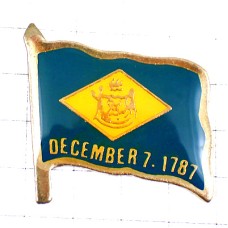 ピンバッジ・デラウェア州旗1787年アメリカ/米国USA DECEMBER FLAG DELAWARE