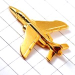 ピンバッジ・飛行機ゴールド立体型ミリタリー戦闘機