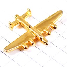 ピンバッジ・金色ゴールド飛行機ミリタリー戦闘機旅客機