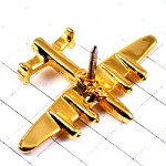 ピンバッジ・金色ゴールド飛行機ミリタリー戦闘機旅客機