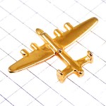 ピンバッジ・金色ゴールド飛行機ミリタリー戦闘機旅客機