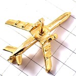 ピンバッジ・飛行機ゴールド金色立体型旅客機