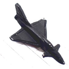 ピンバッジ・黒い戦闘機ミリタリー飛行機ブラック立体型