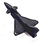 ピンバッジ・黒い戦闘機ミリタリー飛行機ブラック立体型