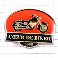 ピンバッジ・バイカーの心オートバイ二輪バイク2008ハート金色