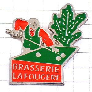 ピンバッジ・ビリヤード撞球場ハスラー球ボール観葉植物