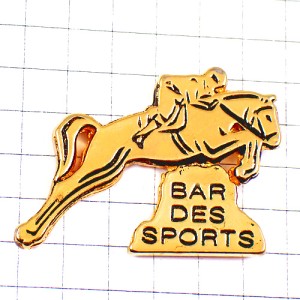 ピンバッジ・競馬ゴールド金色ジョッキー騎手スポーツバー