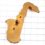 ピンバッジ・サックス楽器ジャズ音楽ゴールド金色サクソフォン SAXOPHONE