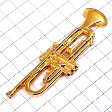 ピンバッジ・トランペット楽器ミュージック音楽ゴールド金色 TRUMPET