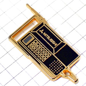 ピンバッジ・三菱の電話機ミツビシ黒い家電