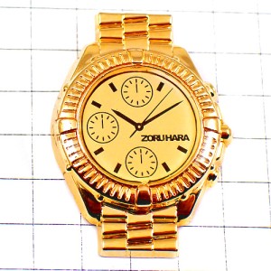 ピンバッジ・金色の腕時計ゾルハラ文字盤ゴールド