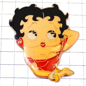 ピンバッジ・ベティちゃん赤いドレス黒髪ベティブープ漫画アニメ
