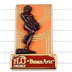 ピンバッジ・ＦＬＯヌードの女の子像レストラン BEAUX-ARTS BRASSERIE-FLO ARTS-DECO TOULOUSE FRANCE