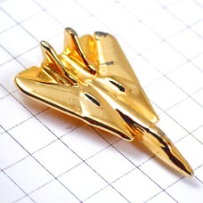 お買得ピンバッジ・ピンズ・飛行機ゴールド金色立体型ミリタリー戦闘機