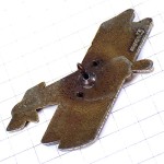 ピンバッジ・ビッグスター飛行機ミリタリー戦闘機ブロンズ色プロペラ式