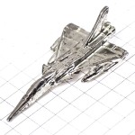 ピンバッジ・飛行機シルバー銀色ミリタリー立体型戦闘機