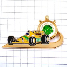 ピンバッジ・ベネトンF1キャメル黄色と緑Rの車レースカー時計ストップウォッチ BENETTON FORD CAMEL