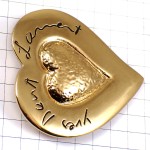 ブローチ・イヴサンローランYSLハート型ゴールド金色 YVES-SAINT-LAURENT FRANCE