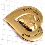 ブローチ・イヴサンローランYSLハート型ゴールド金色 YVES-SAINT-LAURENT FRANCE