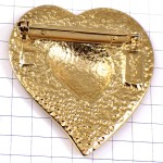 ブローチ・イヴサンローランYSLハート型ゴールド金色 YVES-SAINT-LAURENT FRANCE