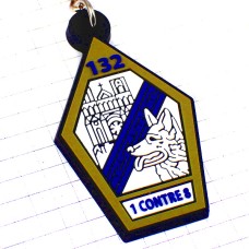 キーホルダー・フランス軍ミリタリーシェパード犬 132E-REGIMENT-D-INFANTERIE-CYNOTECHNIQUE 132RIC CHAMPAGNE FRANCE