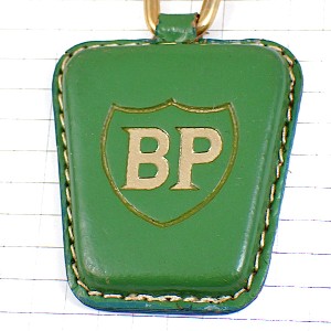 キーホルダー・ＢＰ石油イギリス英国UKレザー革製 BRITISH-PETROLEUM ENGLAND
