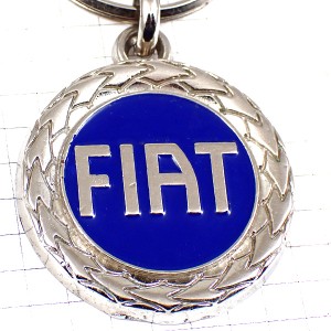 キーホルダー・フィアット車ロゴ青エンブレム FIAT ITALIA ITALY