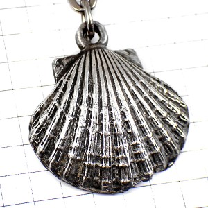 キーホルダー・シェル石油シルバー銀色の貝 SHELL SILVER ENGLAND