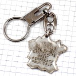 キーホルダー・ペタンク球を投げる男シルバー銀色 PETANQUE FRANCE