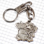 キーホルダー・ペタンク球を投げる男シルバー銀色 PETANQUE FRANCE