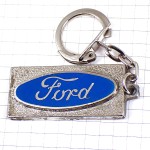 キーホルダー・フォード車ロゴ銀色エンブレム青