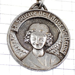 キーホルダー・ランスの天使シャンパーニュ酒シルバー銀色エンジェル CHAMPAGNE HENRI-ABELE REIMS FRANCE