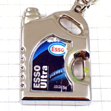 キーホルダー・エッソ石油のオイル缶シルバー銀色 ESSO