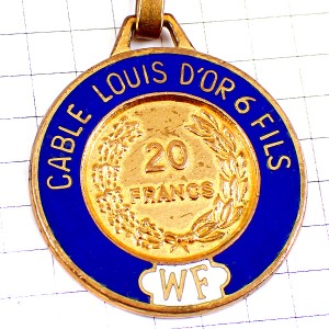 キーホルダー・２０フラン金貨ゴールド金色 WF CABLE-LOUIS-D-OR FRANCE