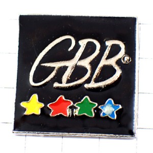ピンバッジ・ＧＢＢ星４つ黄色赤緑青４色