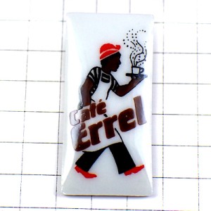 ピンバッジ・コーヒー給仕カフェ湯気の立った珈琲カップ