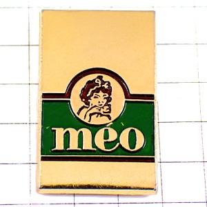 ピンバッジ・女の子コーヒー豆メオ珈琲ゴールド金色 CAFES MEO FRANCE
