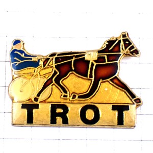 ピンバッジ・競馬レース二輪の馬車 SULKY TROT FRANCE