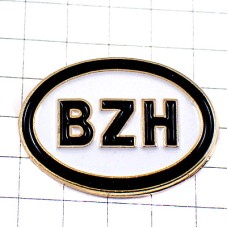 ピンバッジ・黒いＢＺＨブルターニュ地方 BZH BREIZH BRETAGNE FRANCE