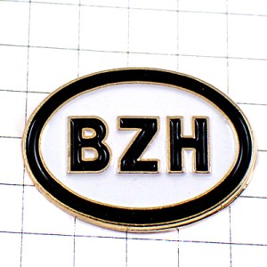 ピンバッジ・黒いＢＺＨブルターニュ地方 BZH BREIZH BRETAGNE FRANCE
