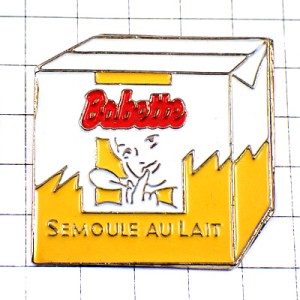 ピンバッジ・セモリナミルク粥の箱スプーン子ども牛乳 BABETTE CREAM FRANCE