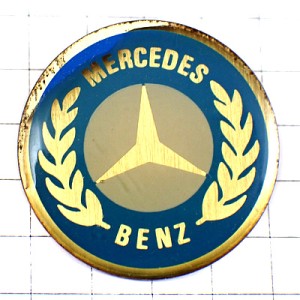 ピンバッジ・メルセデスベンツ車ブルー水色ローリエ月桂樹 MERCEDES-BENZ GERMANY