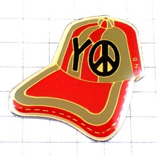 ピンバッジ・Ｙとピースマークのキャップ帽子ラッパー音楽 PEACE