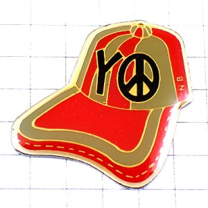 ピンバッジ・Ｙとピースマークのキャップ帽子ラッパー音楽 PEACE